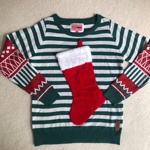 Tipsy Elves Women's Stocking Stuffer Wine UGLY CHRISTMAS SWEATER, Size Small - Picture 1 of 9